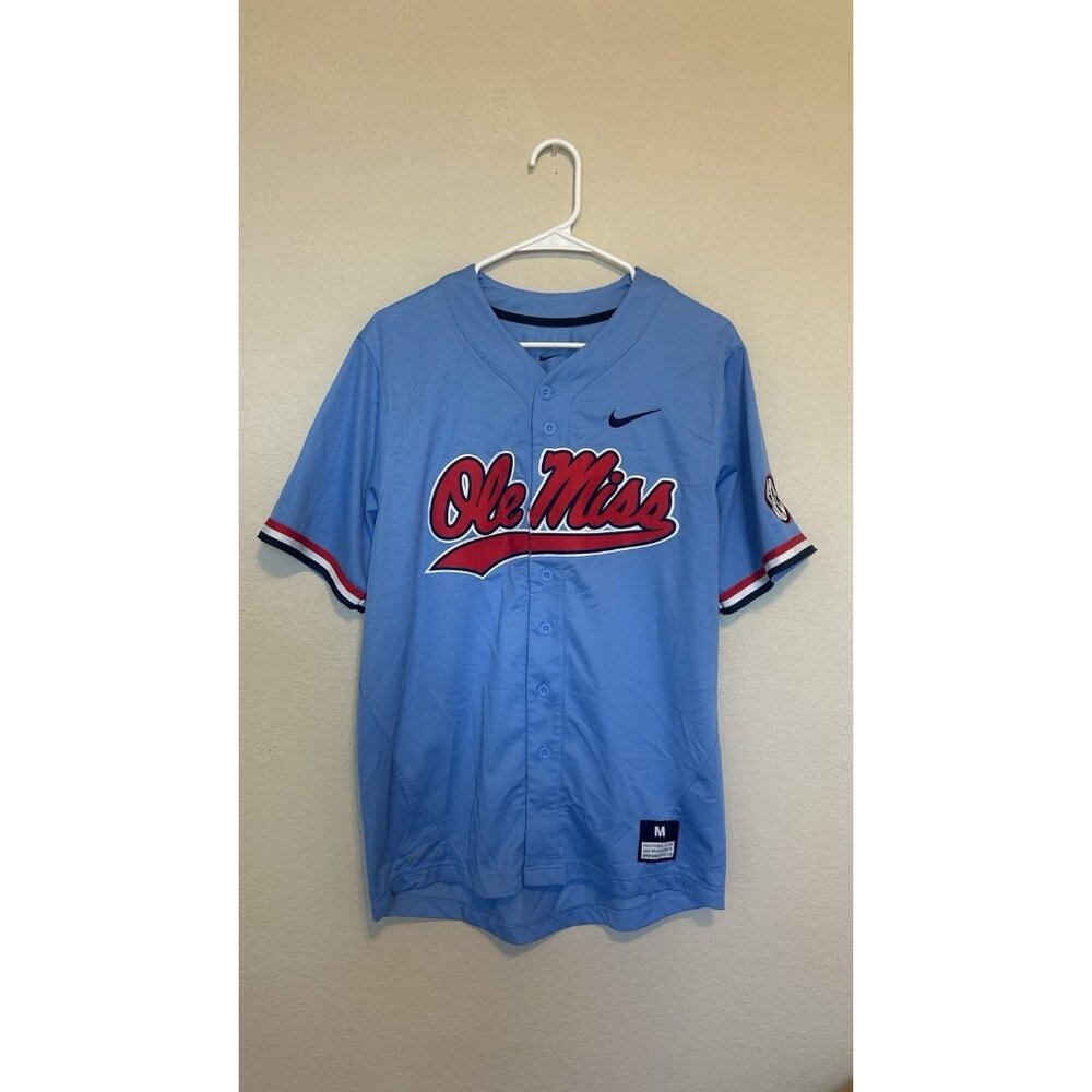 Ole Miss Rebels Nike Men's Powder Blue Official NCAA Baseball Jersey Medium